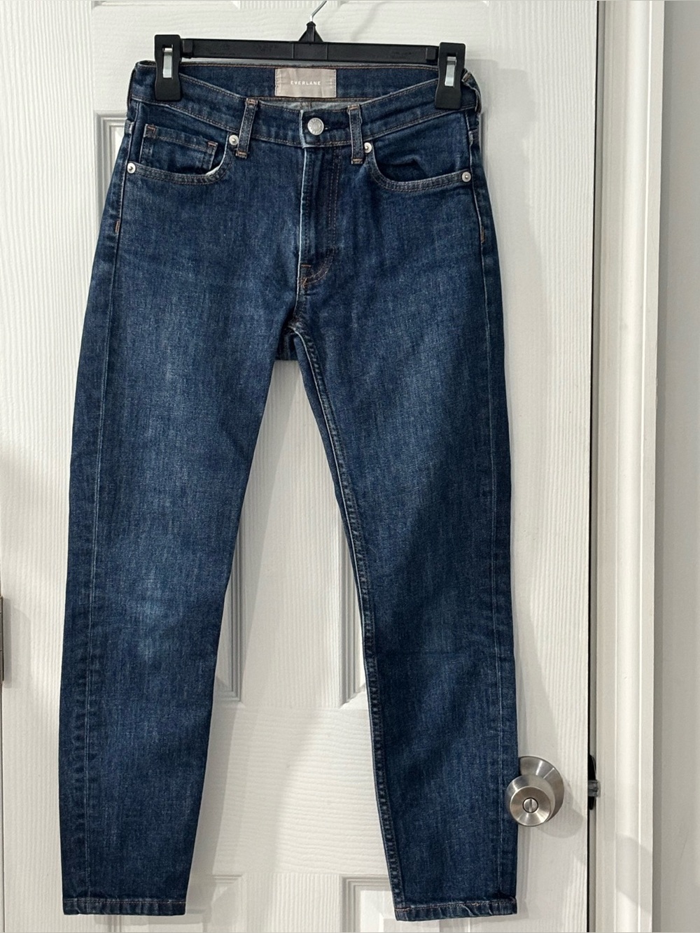 Everlane High-Rise Slim Straight Jeans in Blue Denim - Picture 2 of 11
